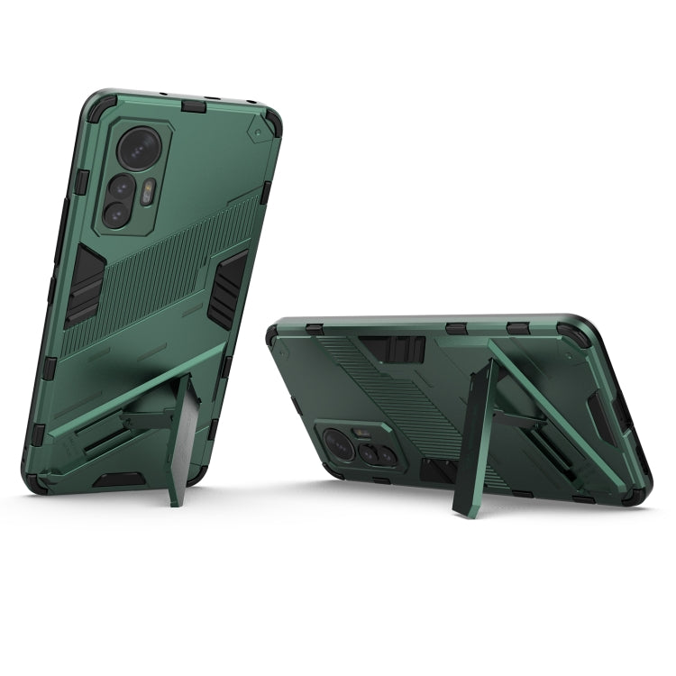 For Xiaomi 12 Lite Punk Armor PC + TPU Phone Case with Holder(Green) - Xiaomi Cases by PMC TechLife | Online Shopping South Africa | PMC TechLife | Buy Now Pay Later Mobicred