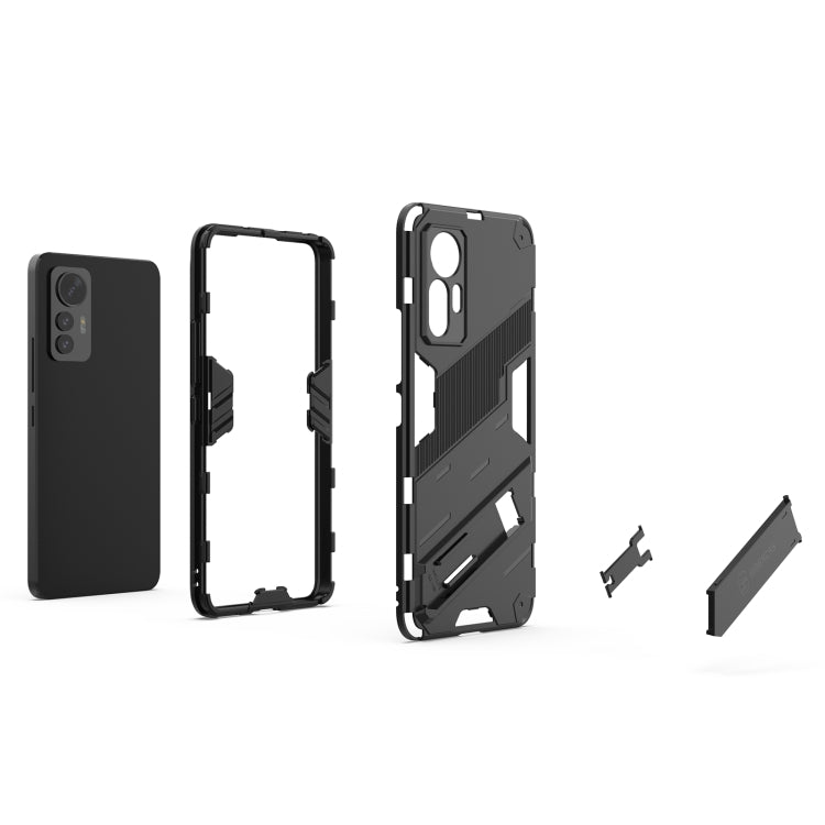 For Xiaomi 12 Lite Punk Armor PC + TPU Phone Case with Holder(Green) - Xiaomi Cases by PMC TechLife | Online Shopping South Africa | PMC TechLife | Buy Now Pay Later Mobicred