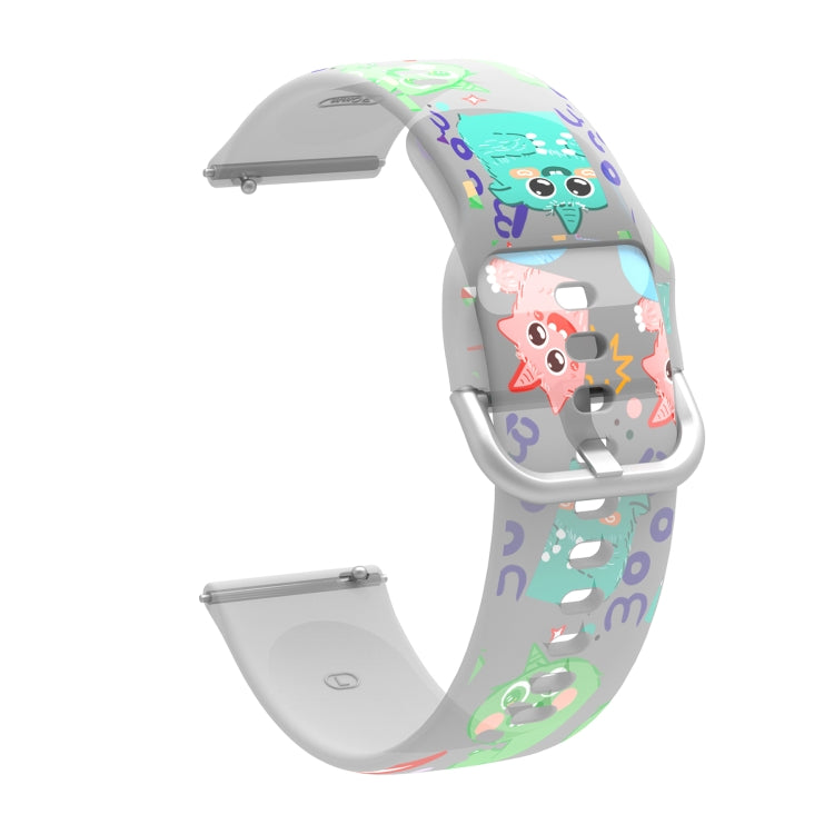 For Samsung Galaxy Watch4 20mm Transparent Printed TPU Silicone Watch Band(8) - Watch Bands by PMC TechLife | Online Shopping South Africa | PMC TechLife | Buy Now Pay Later Mobicred