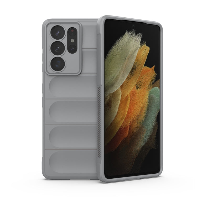 For Samsung Galaxy S21 Ultra  5G Magic Shield TPU + Flannel Phone Case(Grey) - Galaxy S21 Ultra 5G Cases by PMC TechLife | Online Shopping South Africa | PMC TechLife | Buy Now Pay Later Mobicred