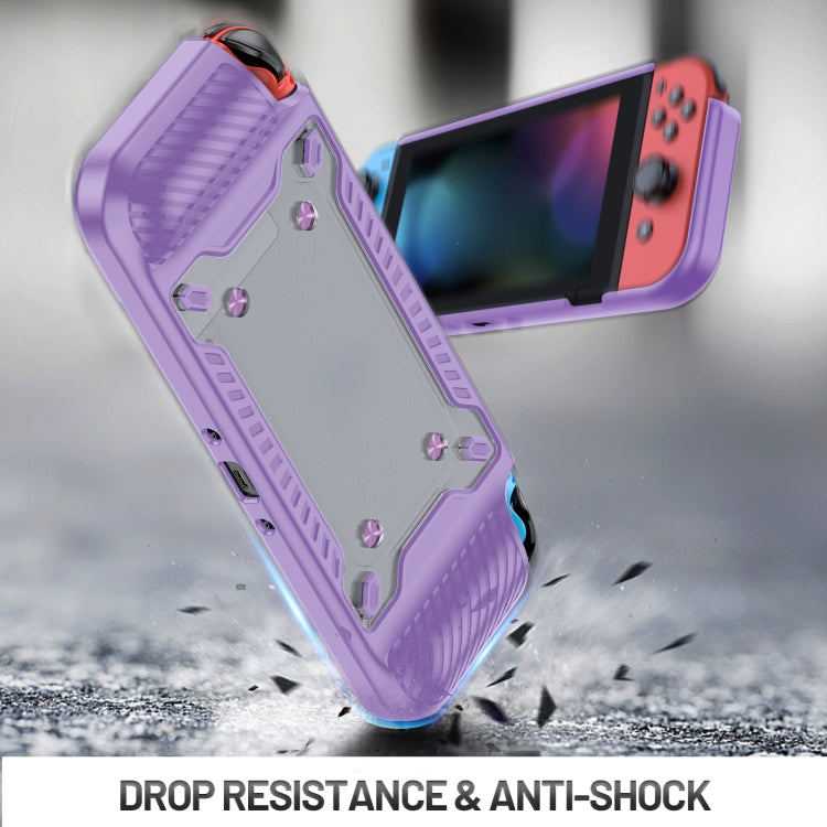 Game Handle Gamepad TPU+PC Protective Case for Switch OLED(Lilac) - Cases by PMC TechLife | Online Shopping South Africa | PMC TechLife