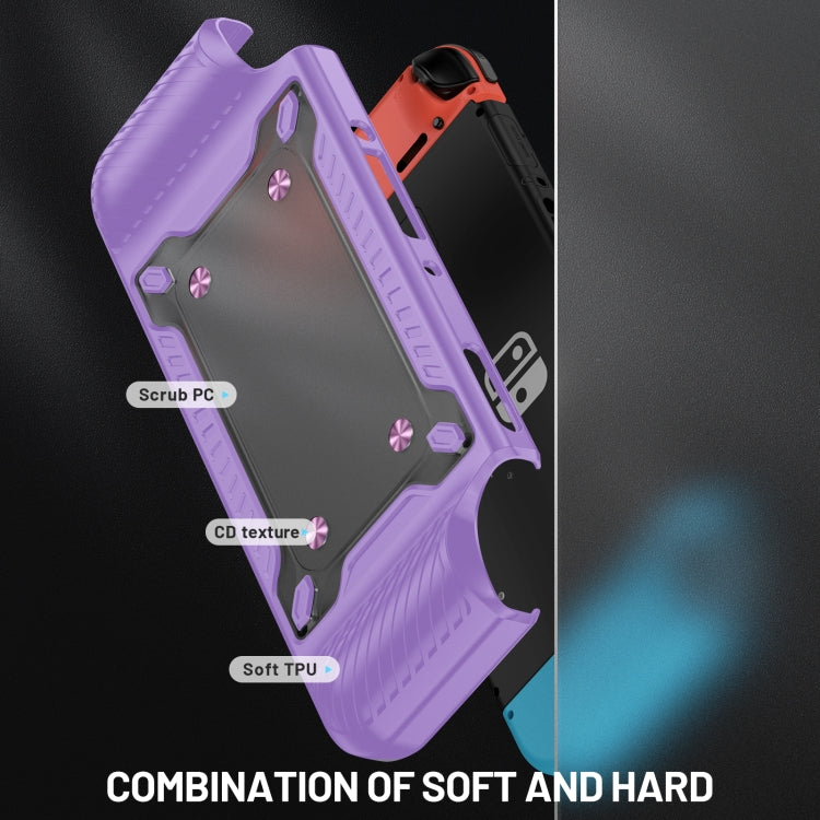 Game Handle Gamepad TPU+PC Protective Case for Switch OLED(Lilac) - Cases by PMC TechLife | Online Shopping South Africa | PMC TechLife