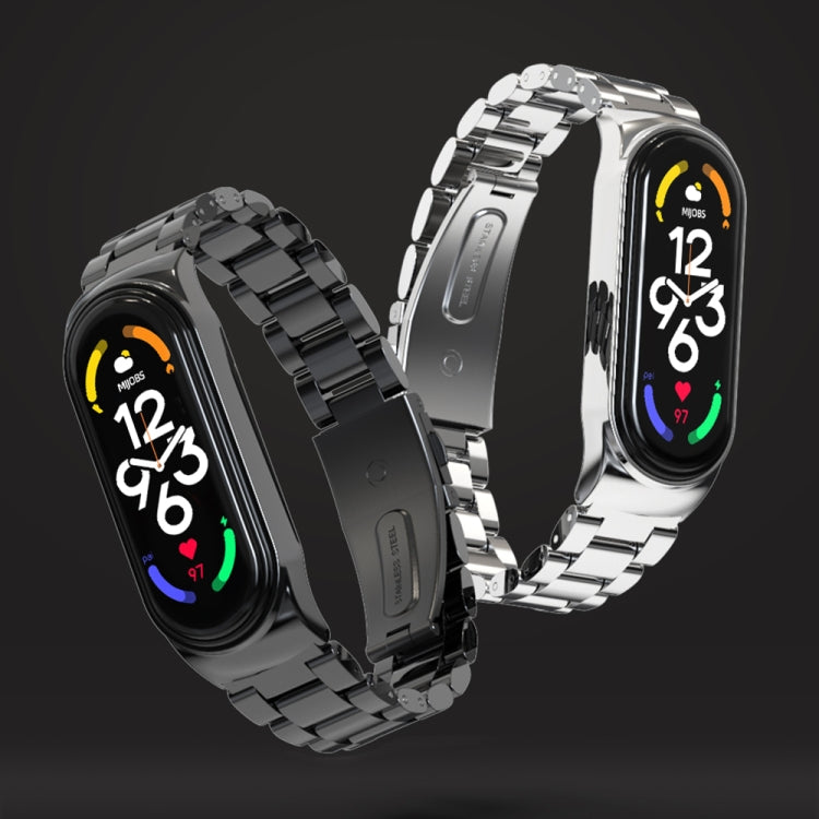 For Xiaomi Mi Band 7 / 7 NFC MIJOBS CS Three-Bead Metal Stainless Steel Watch Band(Purple) - free shipping - PMC TechLife - Order now!