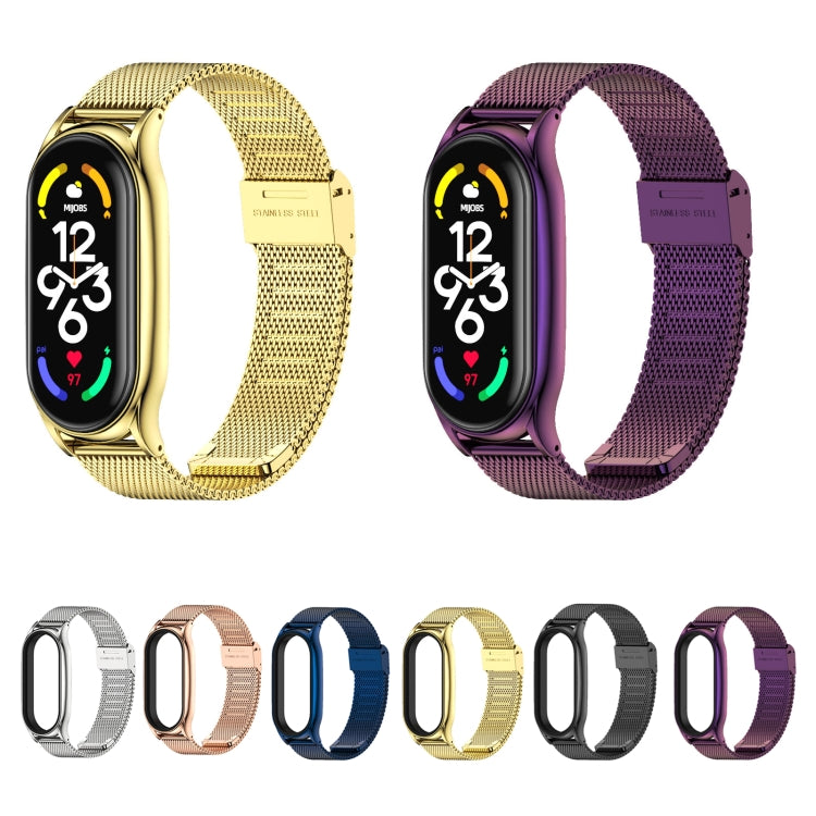 For Xiaomi Mi Band 7 / 7 NFC MIJOBS Milan Buckle Plus Stainless Steel Watch Band(Blue) - Watch Bands by MIJOBS | Online Shopping South Africa | PMC TechLife | Buy Now Pay Later Mobicred