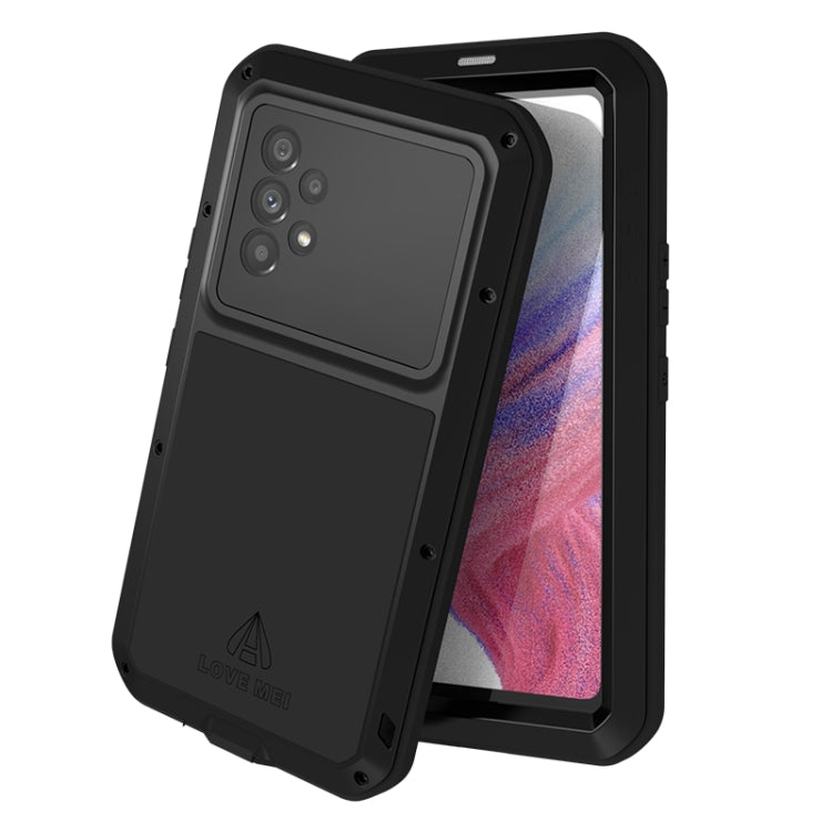 For Samsung Galaxy A53 LOVE MEI Metal Shockproof Waterproof Dustproof Protective Phone Case with Glass(Black) - free shipping - PMC TechLife - Order now!