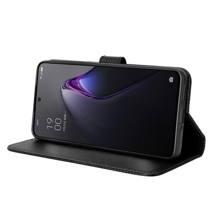 For OPPO Reno8 Pro Diamond Texture Leather Phone Case(Black) - OPPO Cases by PMC TechLife | Online Shopping South Africa | PMC TechLife | Buy Now Pay Later Mobicred