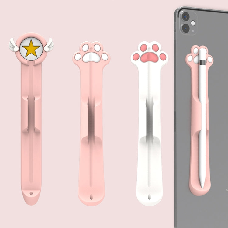 Stylus Silicone Magnetic Cartoon Pen Holder For Apple Pencil 1/2(Pink Cat Paw) - Pencil Accessories by PMC TechLife | Online Shopping South Africa | PMC TechLife