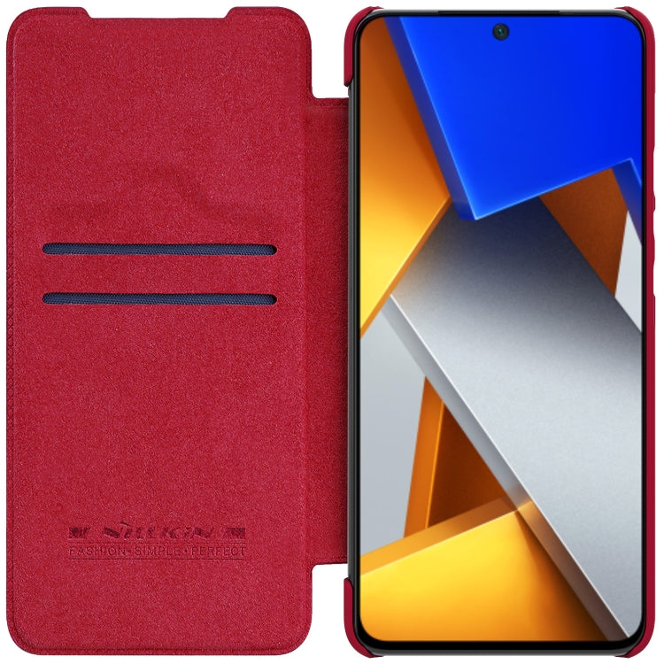 For Xiaomi Poco M4 Pro NILLKIN QIN Series Crazy Horse Texture Leather Phone Case(Red) - free shipping - PMC TechLife - Order now!