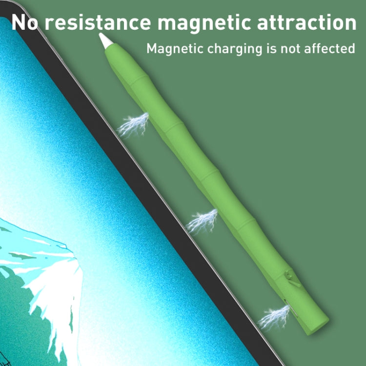 Bamboo Liquid Silicone Gel Stylus Pen Protective Case For Apple Pencil 1(Light Green) - Pencil Accessories by PMC TechLife | Online Shopping South Africa | PMC TechLife