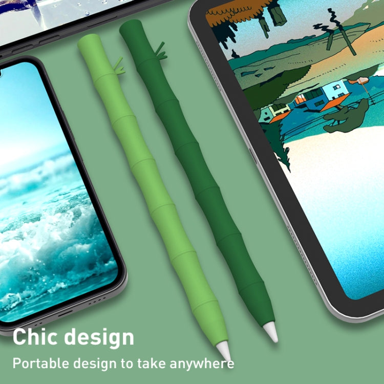 Bamboo Liquid Silicone Gel Stylus Pen Protective Case For Apple Pencil 1(Light Green) - Pencil Accessories by PMC TechLife | Online Shopping South Africa | PMC TechLife