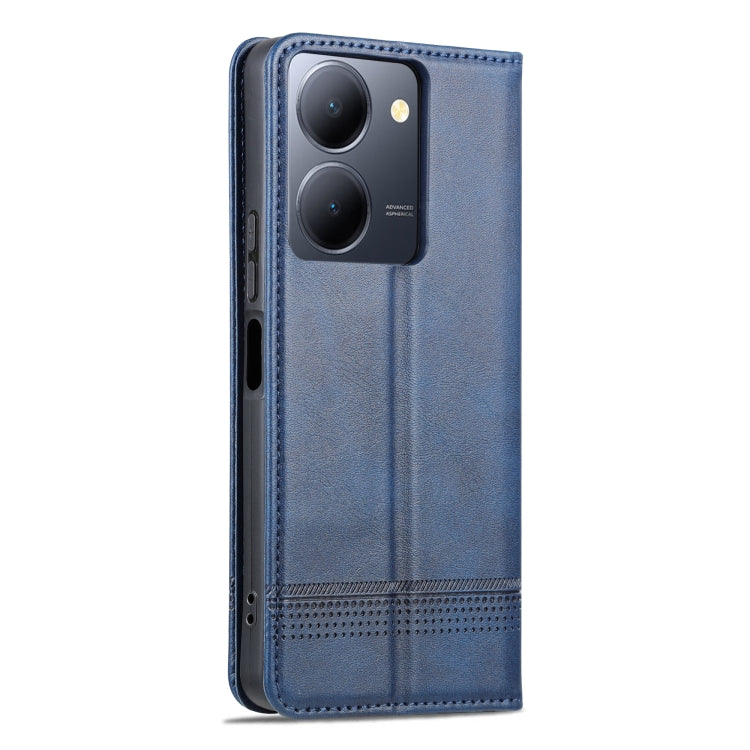 For vivo Y36 Global AZNS Magnetic Calf Texture Leather Phone Case(Dark Blu) - vivo Cases by AZNS | Online Shopping South Africa | PMC TechLife | Buy Now Pay Later Mobicred