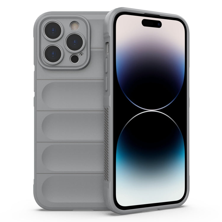 For iPhone 14 Pro Max Magic Shield TPU + Flannel Phone Case (Grey) - iPhone 14 Pro Max Cases by PMC TechLife | Online Shopping South Africa | PMC TechLife | Buy Now Pay Later Mobicred