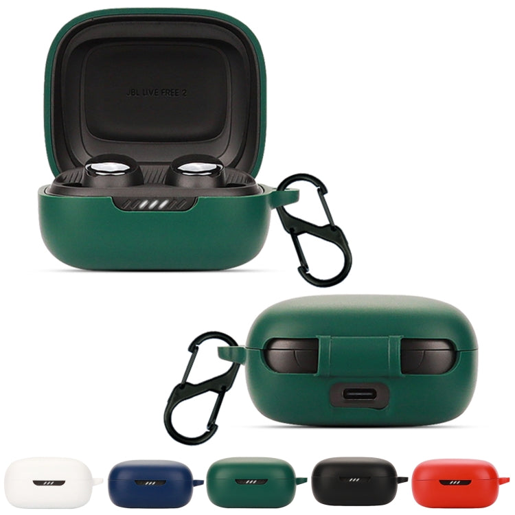 Bluetooth Earphone Silicone Protective Case For JBL Live Free 2 TWS(Dark Green) - JBL Earphone Case by PMC TechLife | Online Shopping South Africa | PMC TechLife
