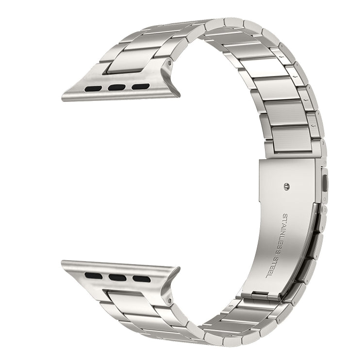 Small Waist Stainless Steel Watch Band For Apple Watch Series 9&8&7 41mm / SE 3&SE 2&6&SE&5&4 40mm / 3&2&1 38mm (Starlight) - Watch Bands by PMC TechLife | Online Shopping South Africa | PMC TechLife