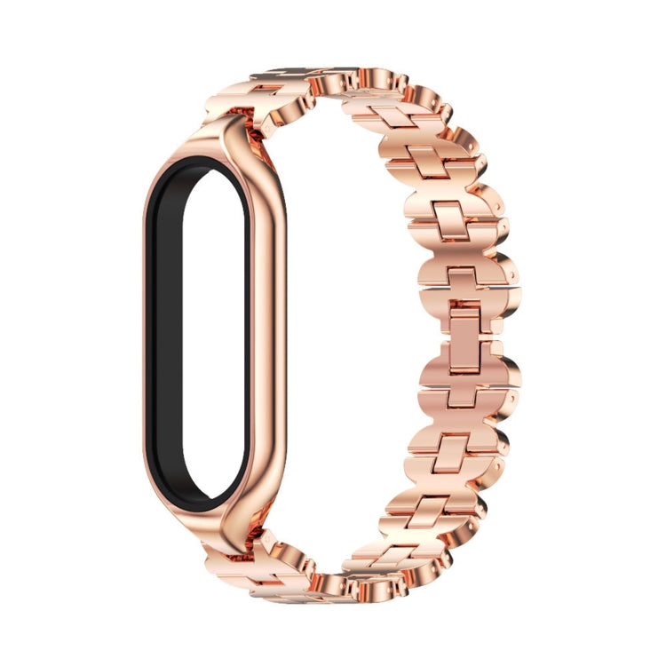 For Xiaomi Mi Band 5 / 6 MIJOBS Bone Chain Double Hole Metal Watch Band(Rose Gold) - Watch Bands by MIJOBS | Online Shopping South Africa | PMC TechLife | Buy Now Pay Later Mobicred