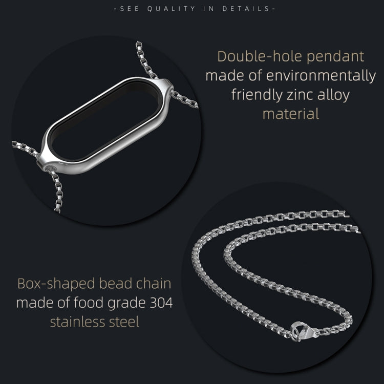 For Xiaomi Mi Band 5 / 6 MIJOBS Metal Pendant Stainless Steel Watch Necklace(Rose Gold) - free shipping - PMC TechLife - Order now!