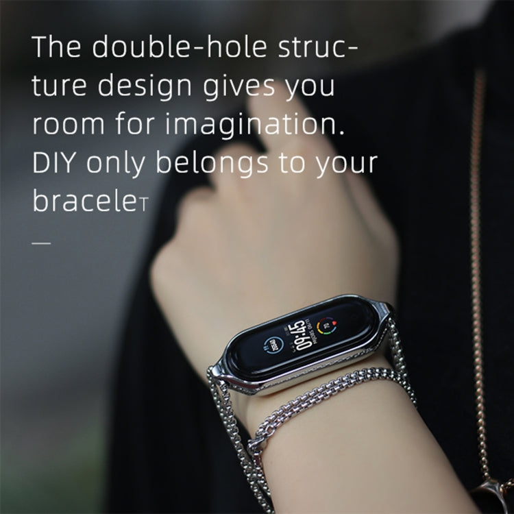 For Xiaomi Mi Band 5 / 6 MIJOBS Metal Pendant Stainless Steel Watch Necklace(Rose Gold) - free shipping - PMC TechLife - Order now!