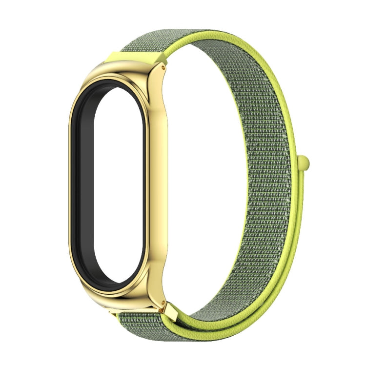 For Xiaomi Mi Band 7 / 7 NFC MIJOBS CS Stainless Steel Case Nylon Watch Band(Yellow) - Watch Bands by MIJOBS | Online Shopping South Africa | PMC TechLife | Buy Now Pay Later Mobicred