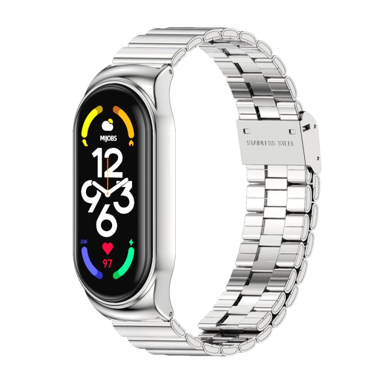 For Xiaomi Mi Band 7 / 7 NFC MIJOBS CS Bamboo Buckle Stainless Steel Watch Band(Silver) - Watch Bands by MIJOBS | Online Shopping South Africa | PMC TechLife | Buy Now Pay Later Mobicred