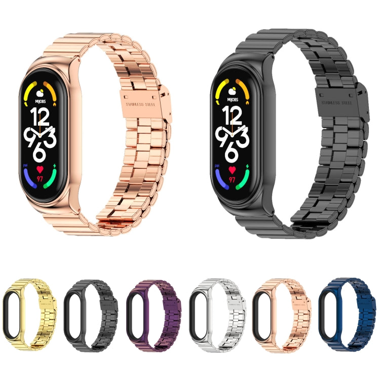 For Xiaomi Mi Band 7 / 7 NFC MIJOBS CS Bamboo Buckle Stainless Steel Watch Band(Silver) - Watch Bands by MIJOBS | Online Shopping South Africa | PMC TechLife | Buy Now Pay Later Mobicred