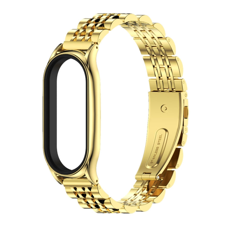 For Xiaomi Mi Band 7 / 7 NFC MIJOBS Plus Seven-bead Metal Stainless Steel Watch Band(Gold) - Watch Bands by MIJOBS | Online Shopping South Africa | PMC TechLife | Buy Now Pay Later Mobicred