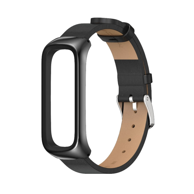 For Samsung Galaxy Fit 2 MIJOBS Metal Case Microfiber Leather Watch Band(Black) - free shipping - PMC TechLife - Order now!