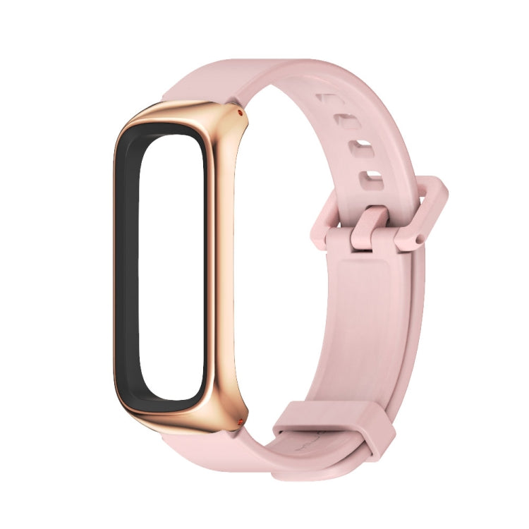 For Samsung Galaxy Fit 2 MIJOBS Metal Case Silicone Watch Band(Pink Rose Gold) - free shipping - PMC TechLife - Order now!