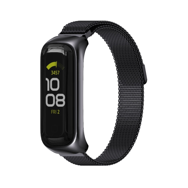 For Samsung Galaxy Fit 2 MIJOBS Milan Magnetic Stainless Steel Watch Band(Black) - Watch Bands by MIJOBS | Online Shopping South Africa | PMC TechLife | Buy Now Pay Later Mobicred