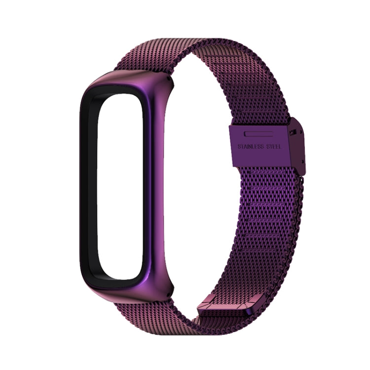 For Samsung Galaxy Fit 2 MIJOBS Milan Buckle Stainless Steel Watch Band(Purple) - Watch Bands by MIJOBS | Online Shopping South Africa | PMC TechLife | Buy Now Pay Later Mobicred