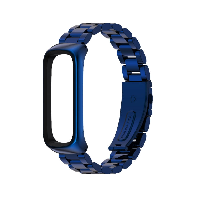 For Samsung Galaxy Fit 2 MIJOBS Three-bead Metal Stainless Steel Watch Band(Blue) - Watch Bands by MIJOBS | Online Shopping South Africa | PMC TechLife | Buy Now Pay Later Mobicred