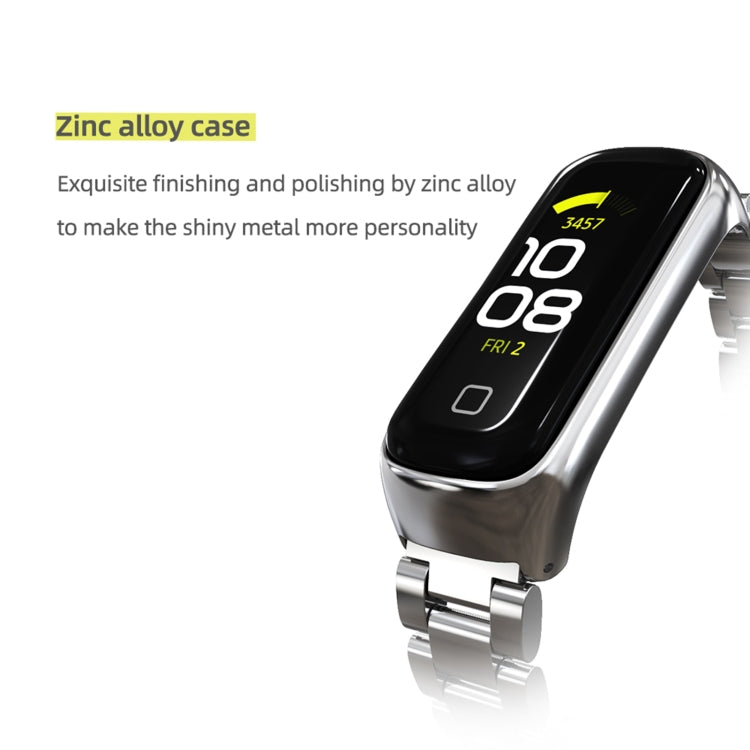 For Samsung Galaxy Fit 2 MIJOBS Three-bead Metal Stainless Steel Watch Band(Blue) - Watch Bands by MIJOBS | Online Shopping South Africa | PMC TechLife | Buy Now Pay Later Mobicred