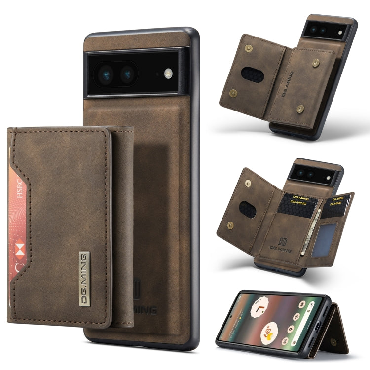 For Google Pixel 6A DG.MING M2 Series 3-Fold Multi Card Bag Phone Case(Coffee) - free shipping - PMC TechLife - Order now!