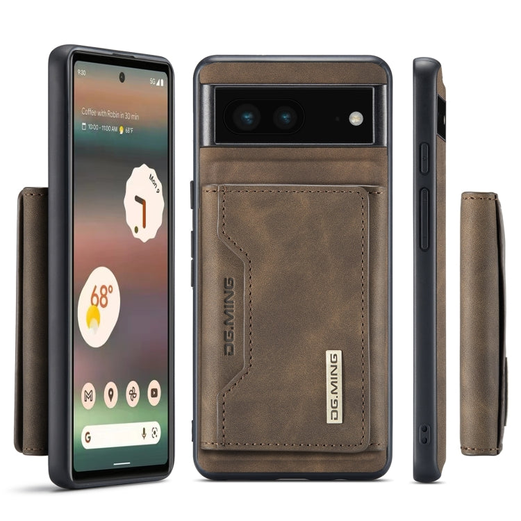 For Google Pixel 6A DG.MING M2 Series 3-Fold Multi Card Bag Phone Case(Coffee) - free shipping - PMC TechLife - Order now!