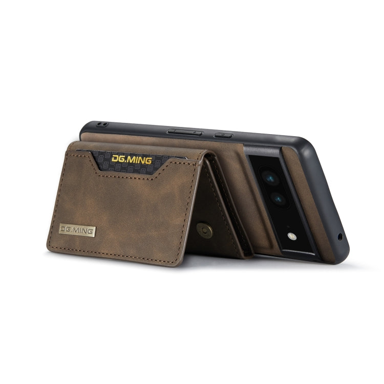 For Google Pixel 6A DG.MING M2 Series 3-Fold Multi Card Bag Phone Case(Coffee) - free shipping - PMC TechLife - Order now!