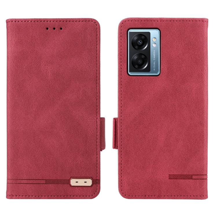 For OPPO A57 5G 2022 / Realme V23 5G Magnetic Clasp Leather Phone Case(Red) - Realme Cases by PMC TechLife | Online Shopping South Africa | PMC TechLife | Buy Now Pay Later Mobicred