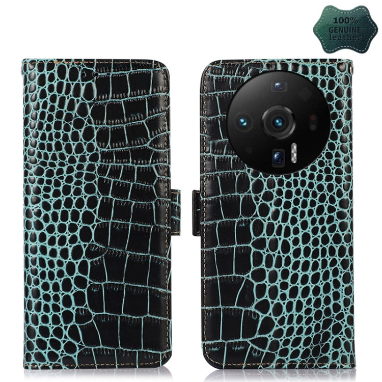 For Xiaomi 12S Ultra Crocodile Top Layer Cowhide Leather Phone Case(Green) - Xiaomi Cases by PMC TechLife | Online Shopping South Africa | PMC TechLife