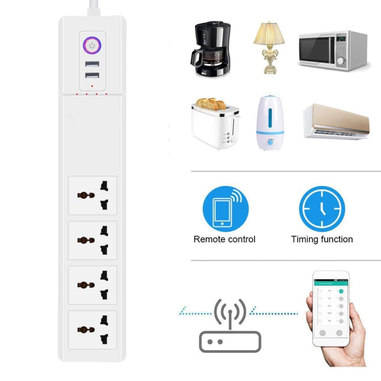ZigBee 16A SM-SO306-M 4 Holes + 2 USB Multi-purpose Smart Power Strip(UK Plug) - Smart Socket by PMC TechLife | Online Shopping South Africa | PMC TechLife