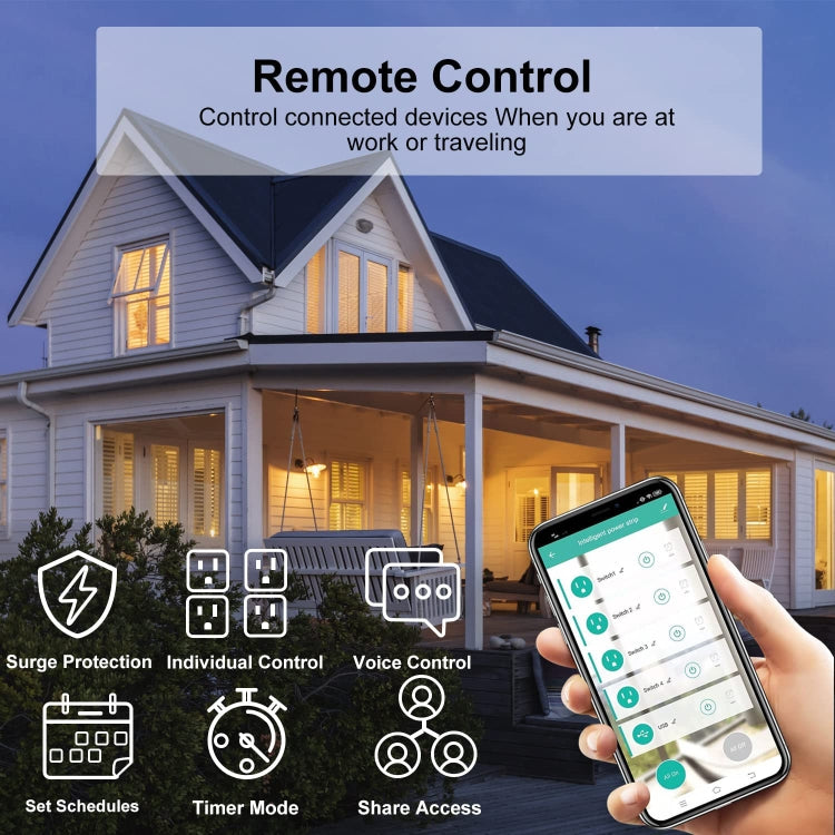 ZigBee 16A SM-SO306-M 4 Holes + 2 USB Multi-purpose Smart Power Strip(UK Plug) - Smart Socket by PMC TechLife | Online Shopping South Africa | PMC TechLife