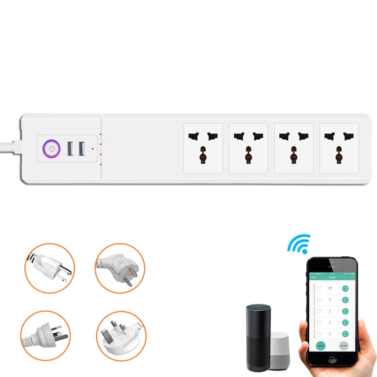 WiFi 16A SM-SO306-M 4 Holes + 2 USB Multi-purpose Smart Power Strip(UK Plug) - Smart Socket by PMC TechLife | Online Shopping South Africa | PMC TechLife