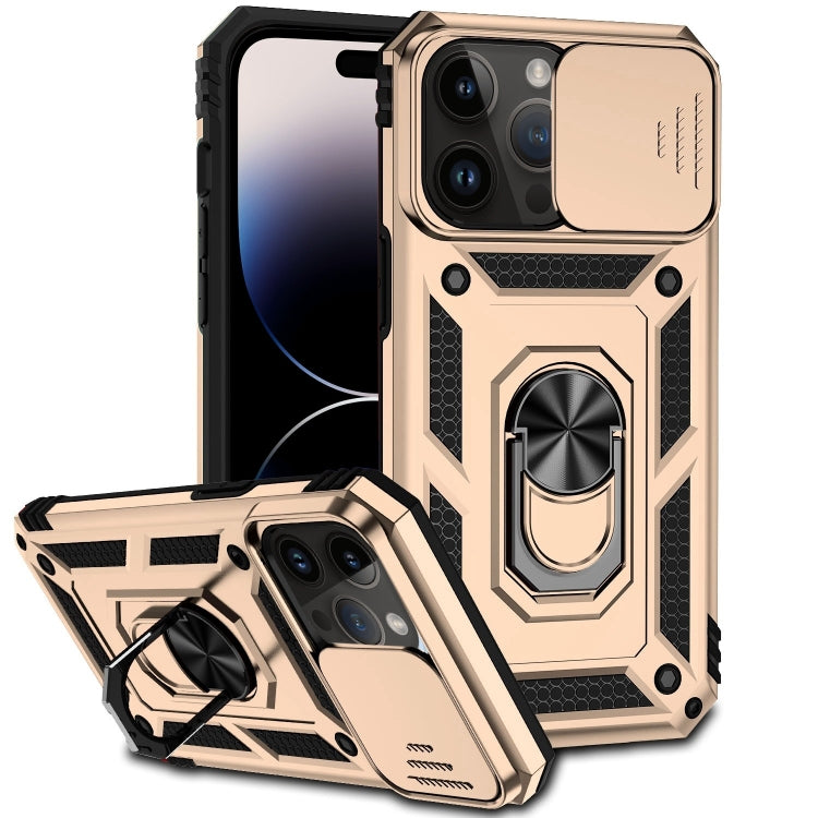 For iPhone 14 Pro Max Sliding Camshield Holder Phone Case (Gold) - free shipping - PMC TechLife - Order now!