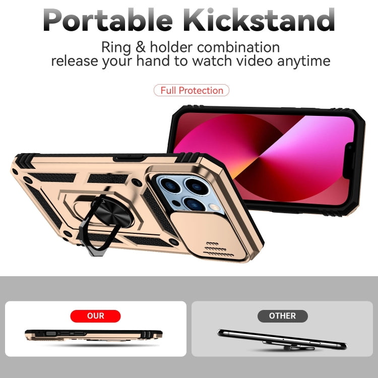For iPhone 14 Pro Max Sliding Camshield Holder Phone Case (Gold) - free shipping - PMC TechLife - Order now!