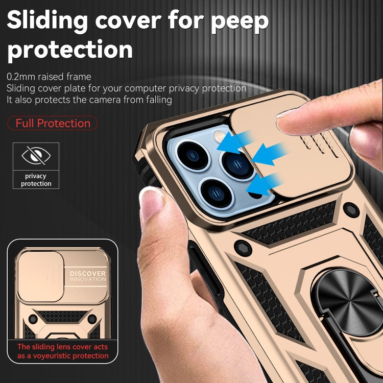 For iPhone 14 Pro Max Sliding Camshield Holder Phone Case (Gold) - free shipping - PMC TechLife - Order now!