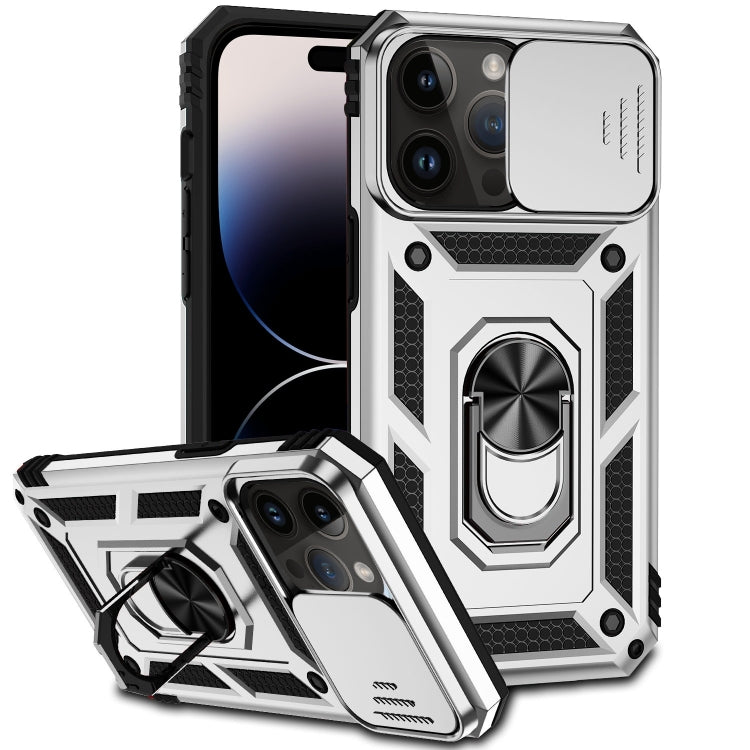 For iPhone 14 Pro Max Sliding Camshield Holder Phone Case (Silver) - free shipping - PMC TechLife - Order now!