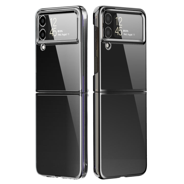 For Samsung Galaxy Z Flip4 PC Folding Electroplating Transparent Phone Case(Black) - free shipping - PMC TechLife - Order now!