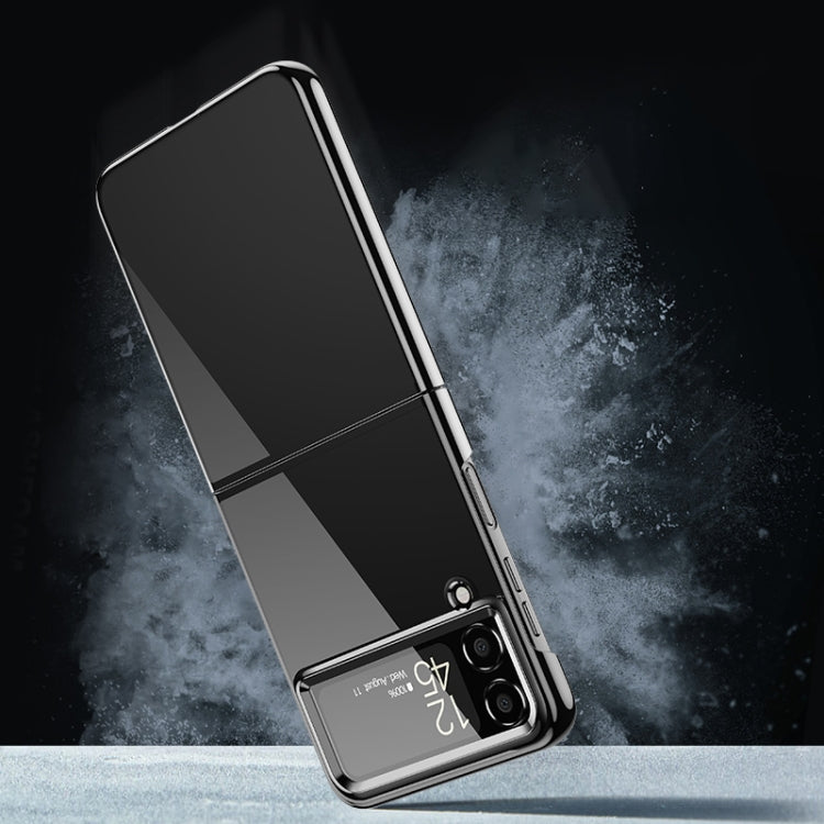 For Samsung Galaxy Z Flip4 PC Folding Electroplating Transparent Phone Case(Black) - free shipping - PMC TechLife - Order now!