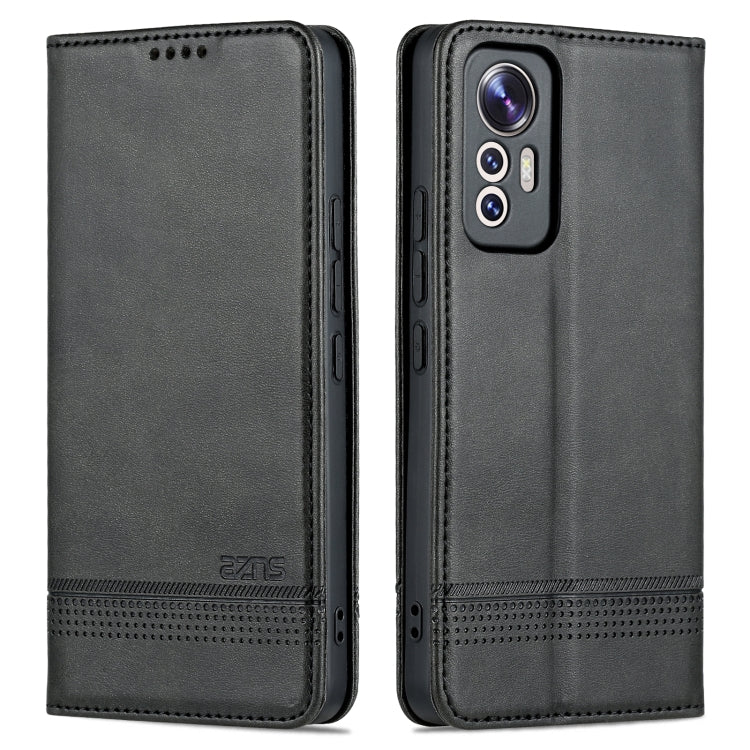 For Xiaomi 12 Lite AZNS Magnetic Calf Texture Leather Phone Case(Black) - free shipping - PMC TechLife - Order now!