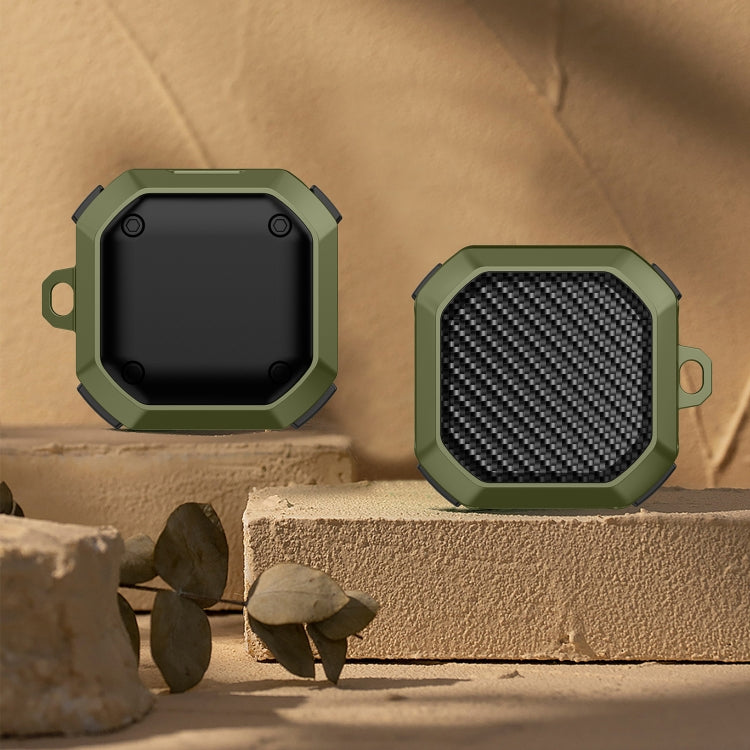 For Samsung Galaxy Buds Live / Buds 2 / Buds Pro/Buds 2 Pro Thunder Carbon Fiber TPU+PC Earphones Protective Case with Hook Up(Army Green) - Samsung Earphone Case by PMC TechLife | Online Shopping South Africa | PMC TechLife