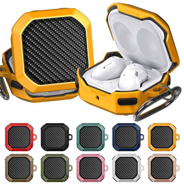 For Samsung Galaxy Buds Live / Buds 2 / Buds Pro / Buds 2 Pro Thunder Carbon Fiber TPU+PC Earphones Protective Case with Hook Up(Black and Pink) - free shipping - PMC TechLife - Order now!