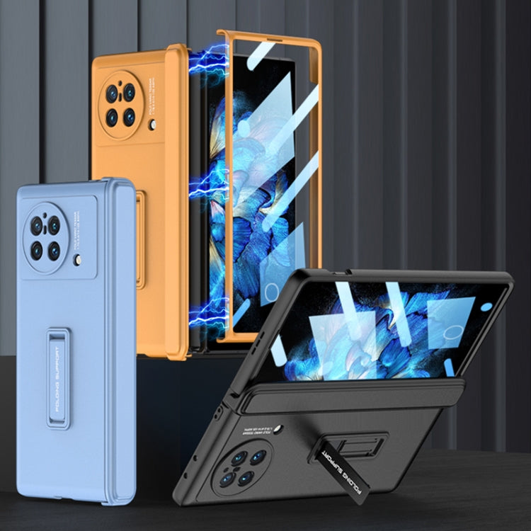 For vivo X Fold GKK Magnetic Hinge Flip Phone Case with Holder(Grey) - vivo Cases by GKK | Online Shopping South Africa | PMC TechLife | Buy Now Pay Later Mobicred