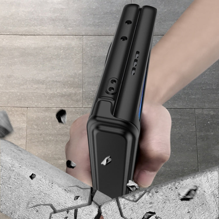 For vivo X Fold GKK Magnetic Hinge Flip Phone Case with Holder(Grey) - vivo Cases by GKK | Online Shopping South Africa | PMC TechLife | Buy Now Pay Later Mobicred